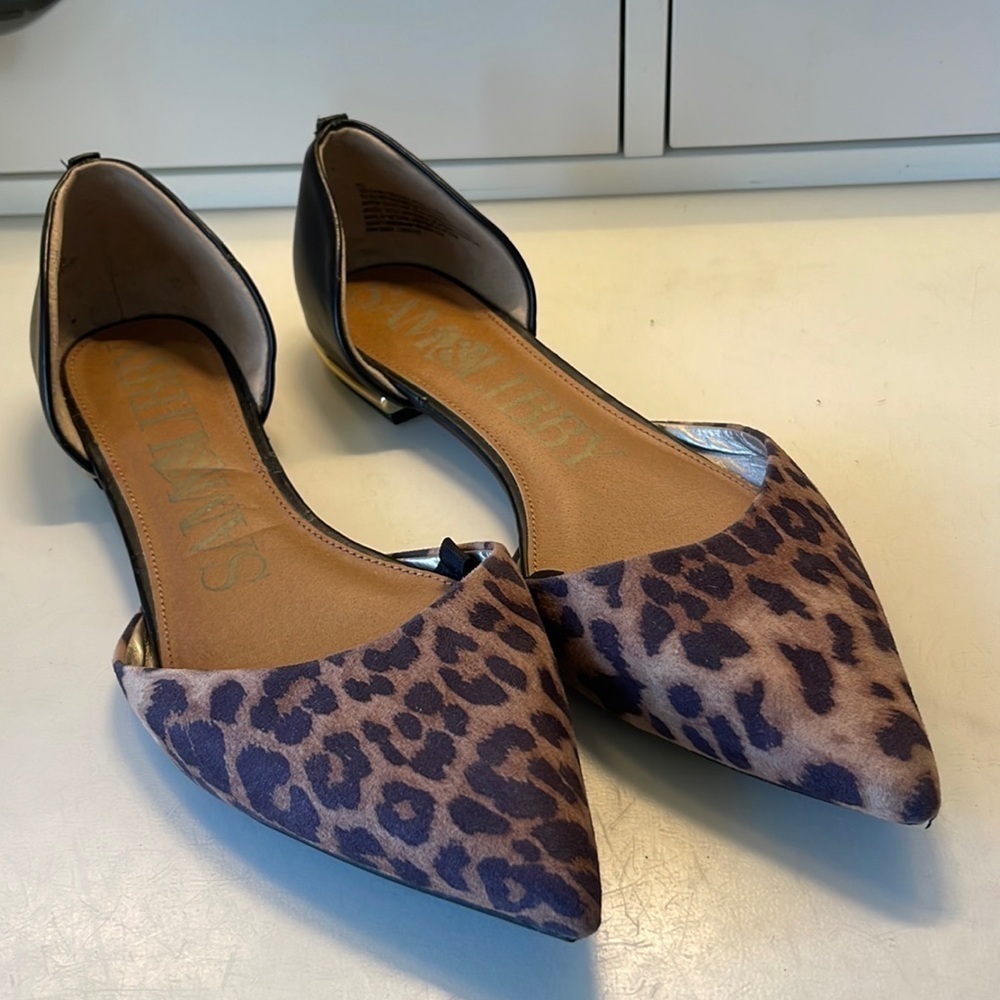 SAM & Libby Heidi Animal Print Flats. Size 9.5. D8/A - Picture 2 of 9